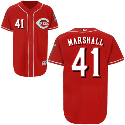 Brett Marshall #41 MLB Jersey-Cincinnati Reds Men's Authentic Red Baseball Jersey